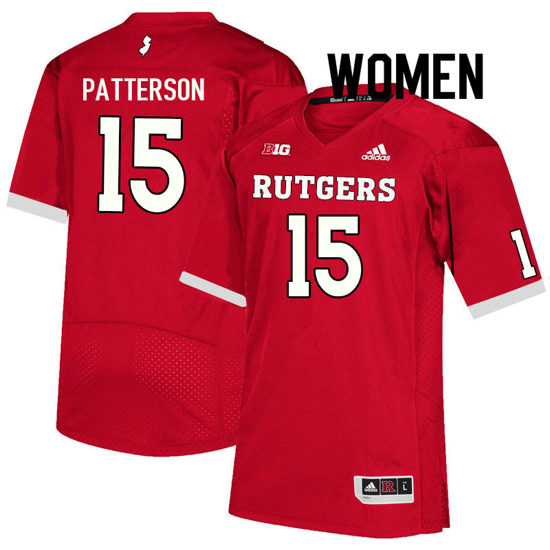 Women #15 Max Patterson Rutgers Scarlet Knights College Football Jerseys Sale-Scarlet
